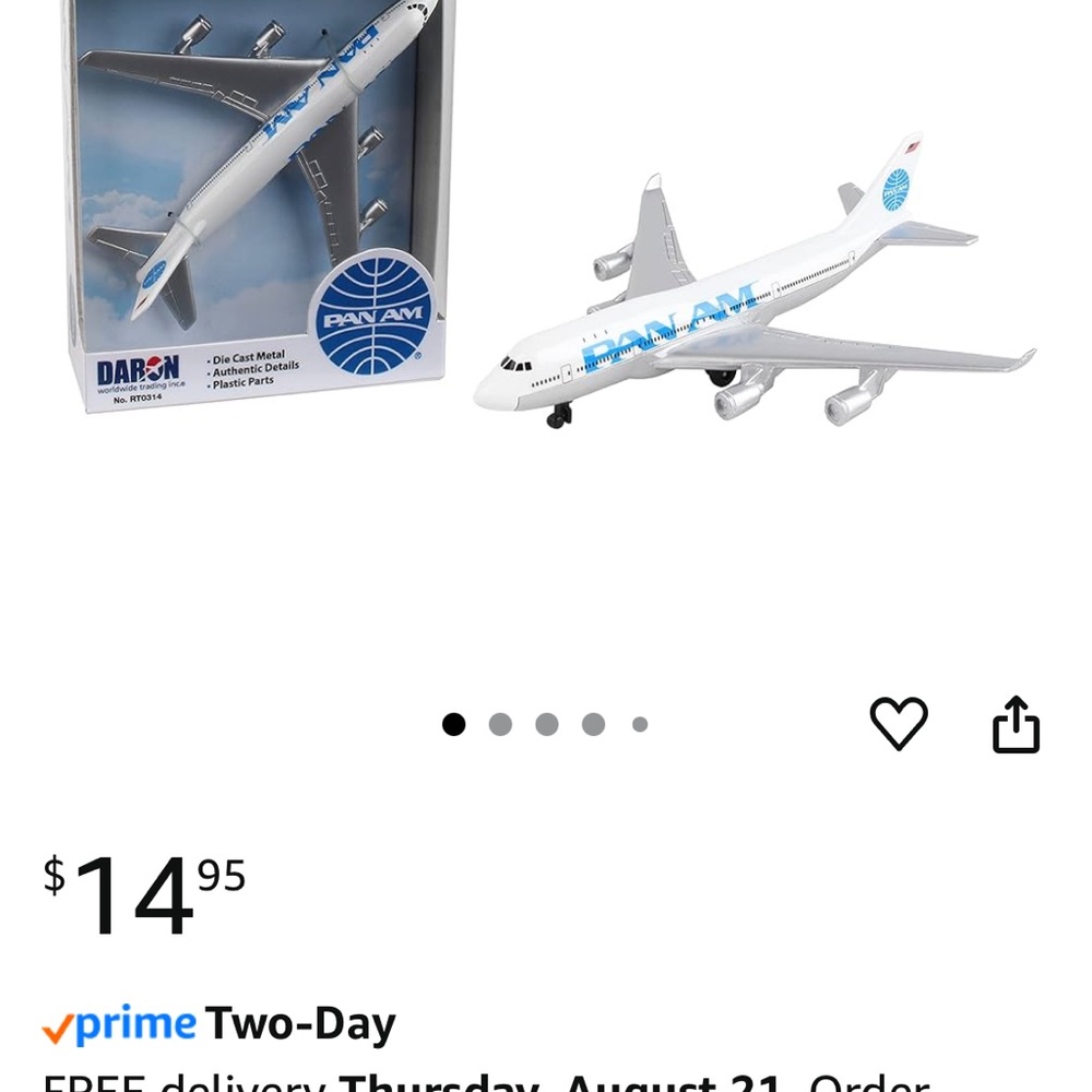 Pan Am Model Airplane
New, never opened - Picture 3 of 3